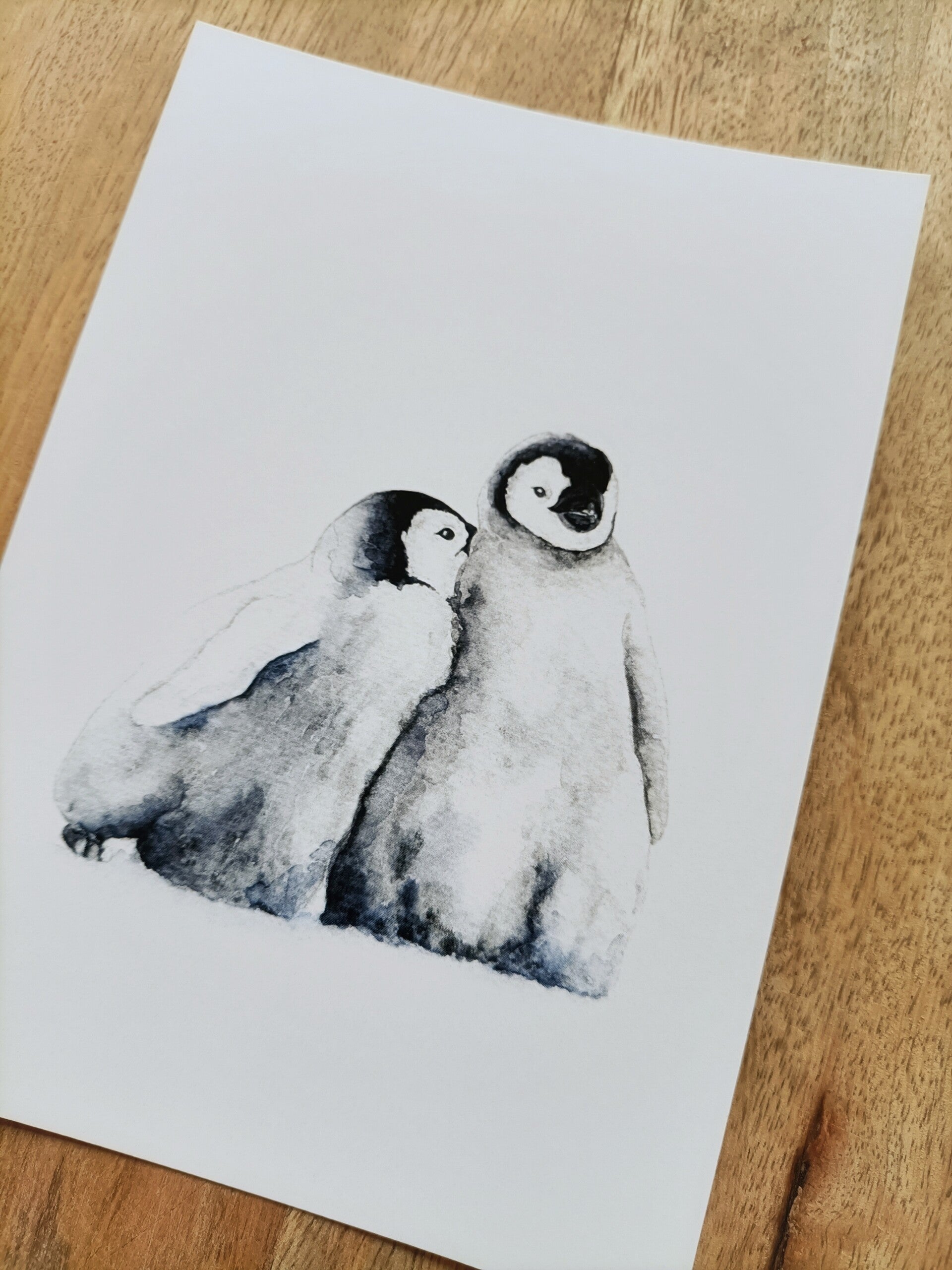 Kerstkaart met pinguins