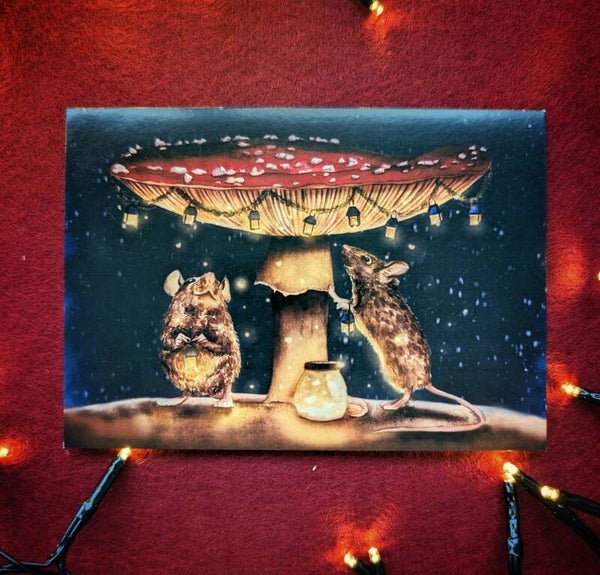 Losse kerstkaart muisjes