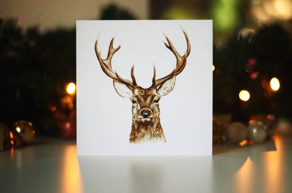 Dubbele winterkaart hert