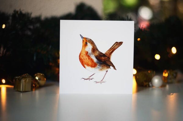 Dubbele winterkaart roodborstje