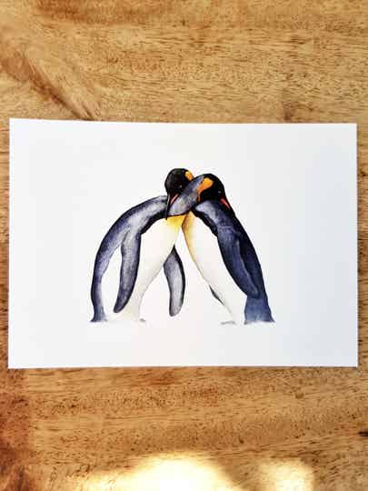 Kaart "Knuffelpinguins"
