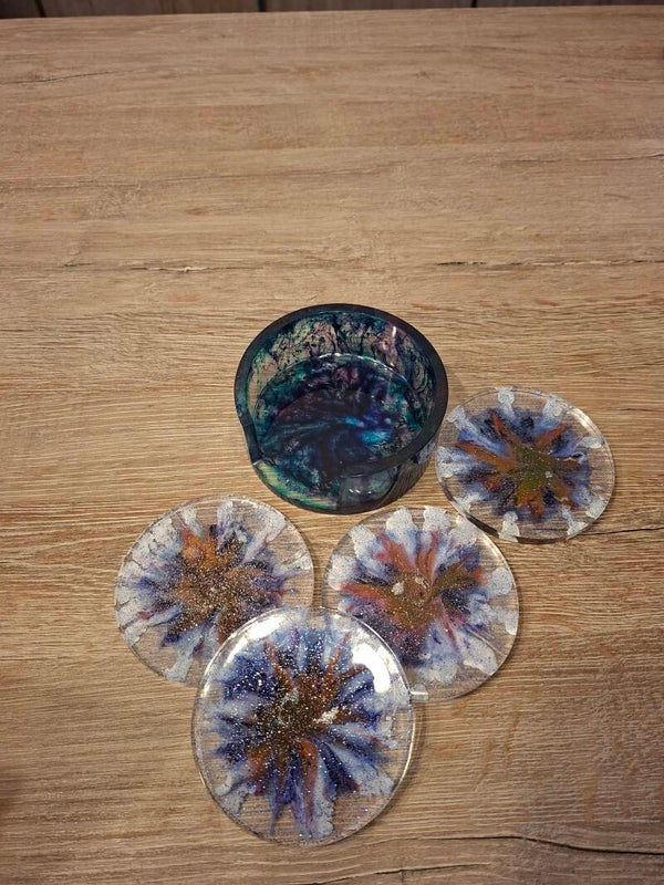 Onderzetters met houderje (epoxy)