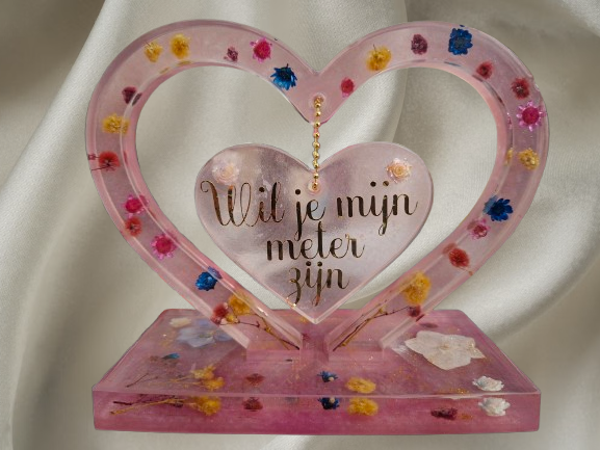 Hartje met hanger " wil je mijn meter/peter zijn
