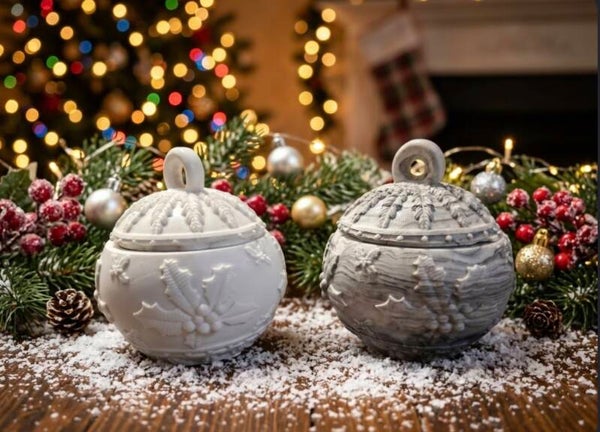 Jesmonite kerstbal met kaarsje