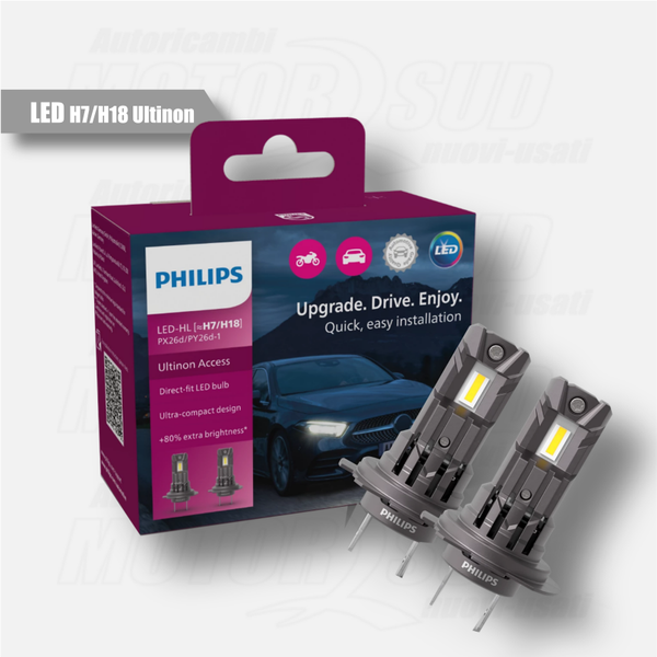 KIT 2 Lampade LED H7/H18 Ultinon Access PHILIPS 11972U2500CX