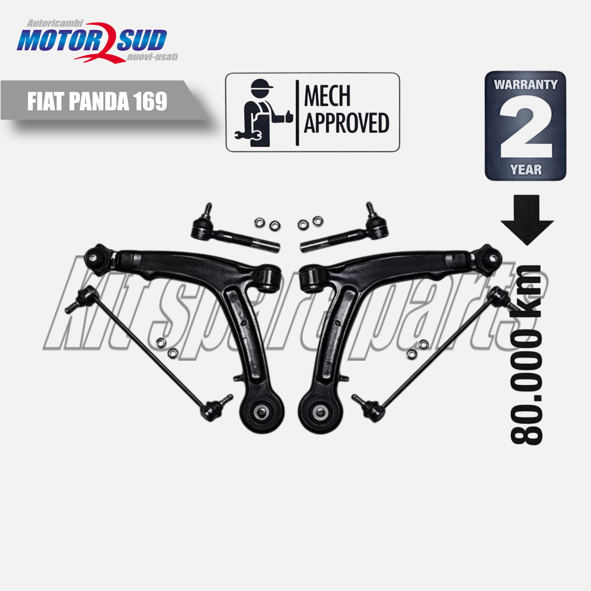 Kit Braccio Oscillante Sospensione Ruota Fiat Panda 169 Benzina OE 50703128