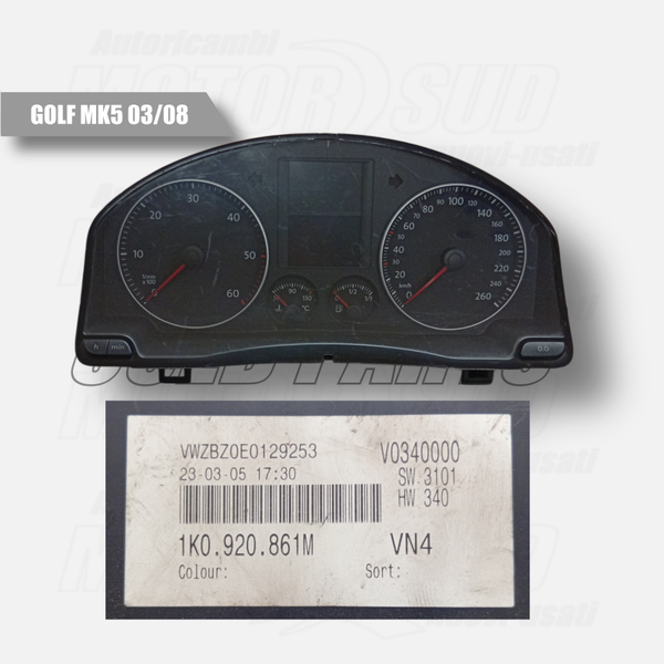 Quadro strumenti VW GOLF V (1K1) 1K0.920.861M (2003-2009)