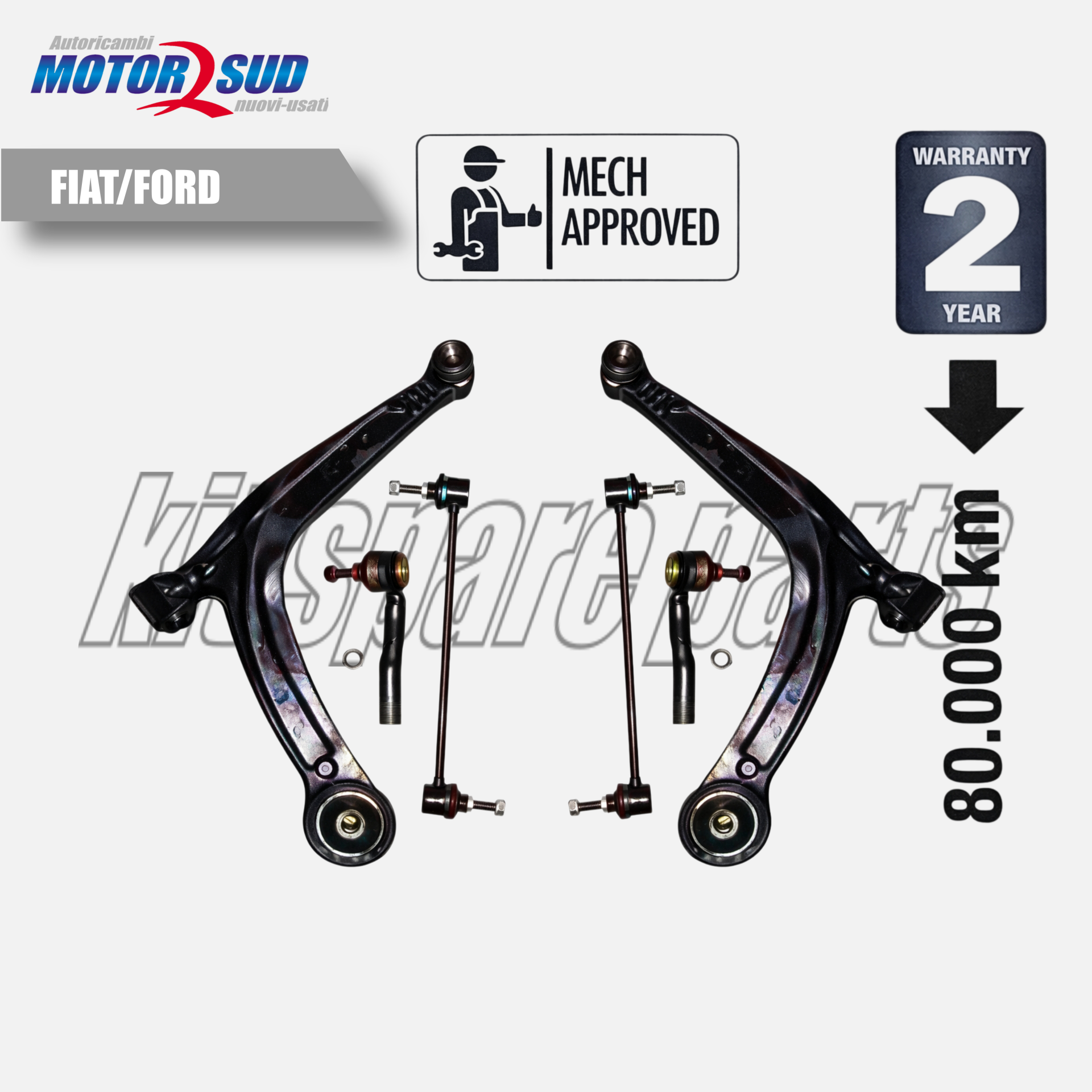 Kit Braccio Oscillante Sospensione Ruota Fiat 500 Ford KA OE 51795269