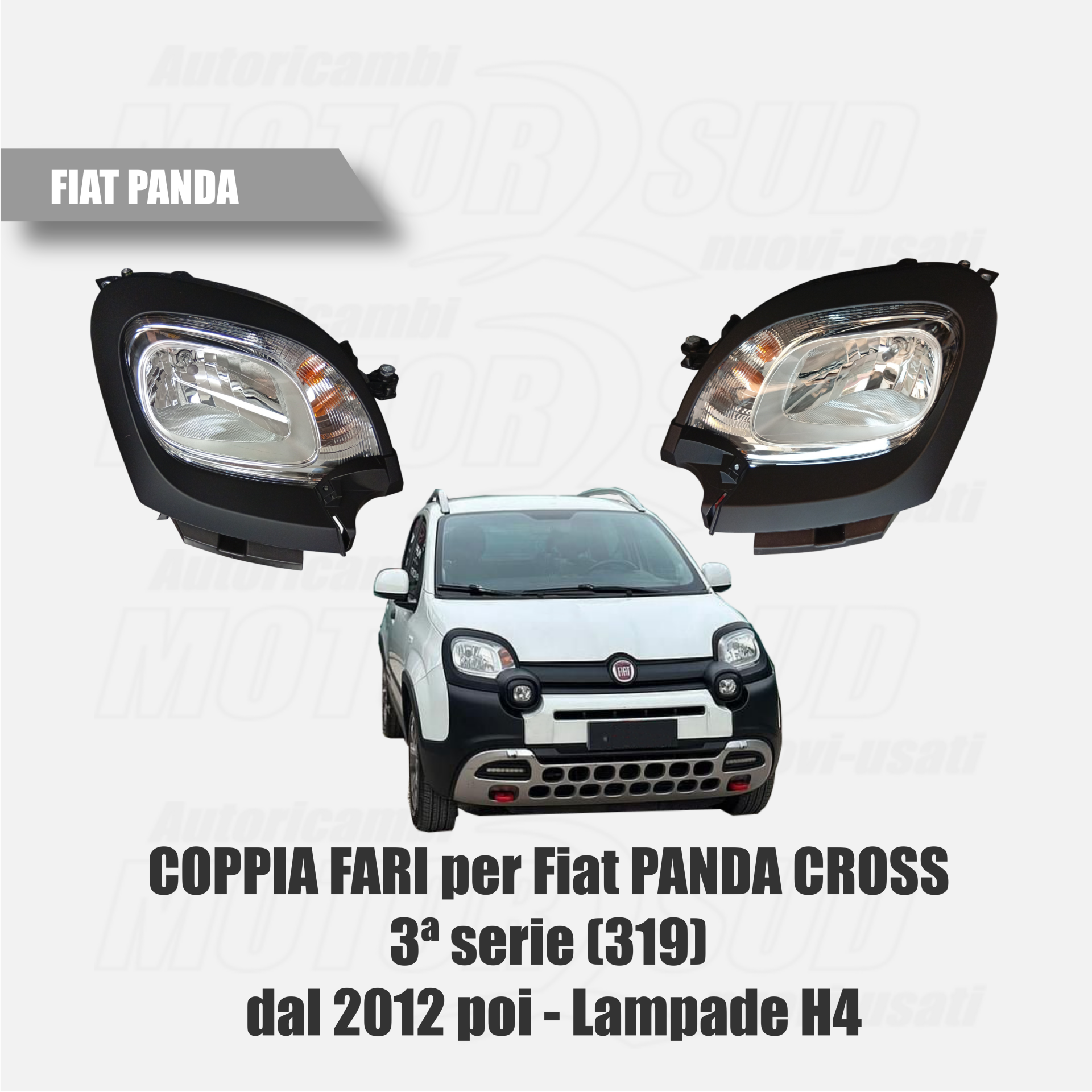 Coppia Fari Anteriori Originali DX + SX FIAT PANDA CROSS dal 2012 in poi