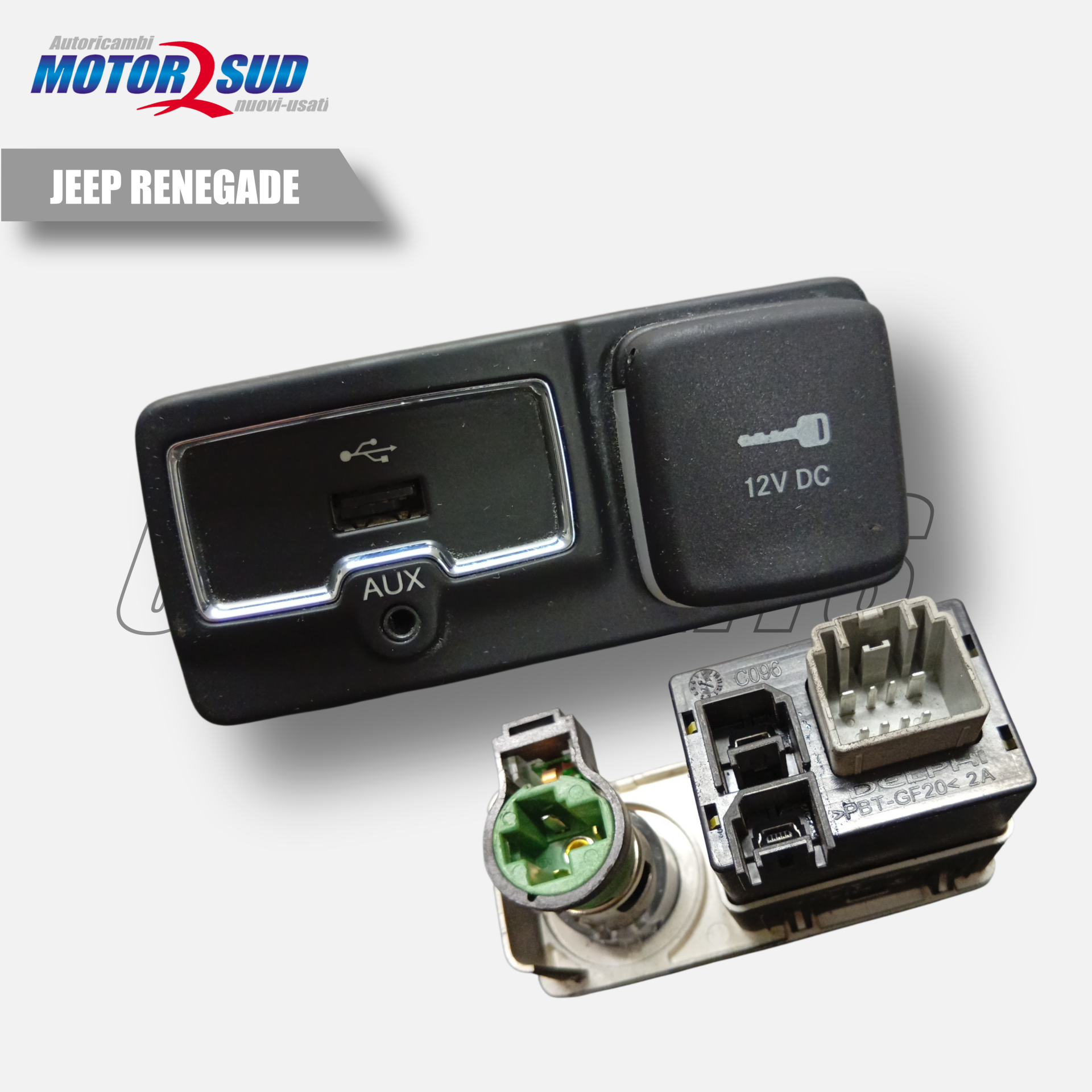 Presa AUX/USB 12V per Jeep Renegade 2014 in poi OE 735604055 o 07357049620