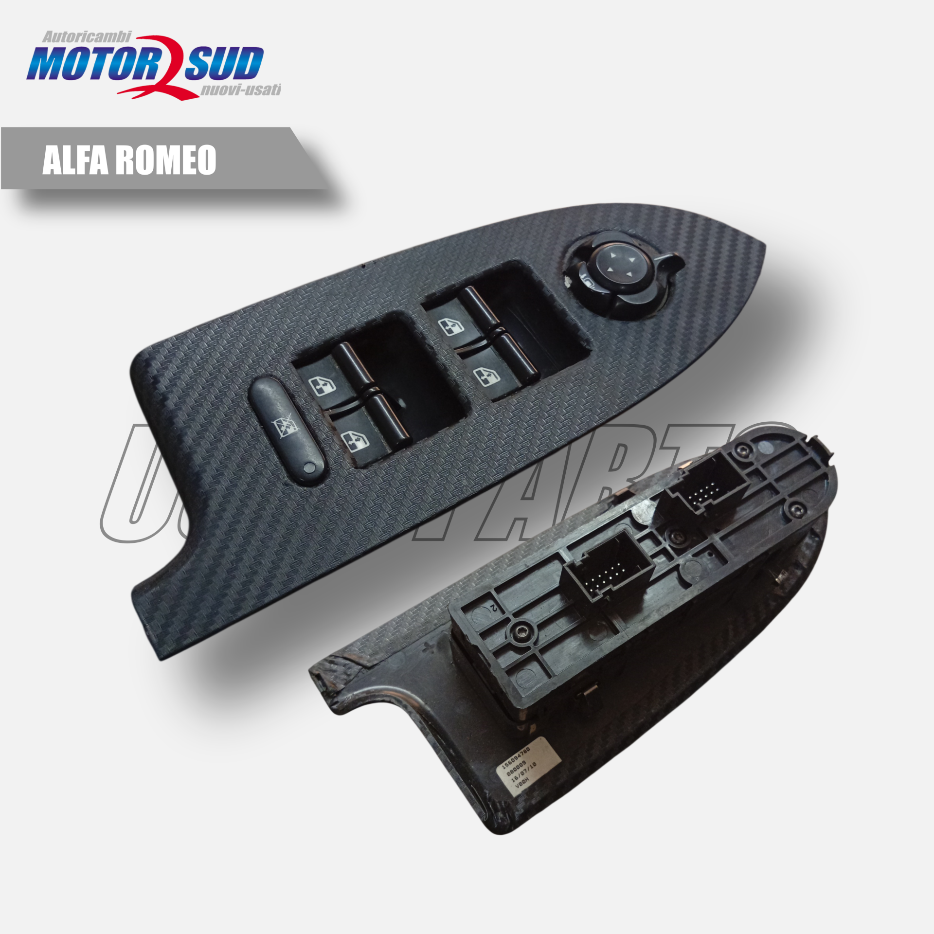 Pulsantiera Alzacristalli, Alzavetro Originale Ant SX Alfa Romeo Giulietta OE 156094780