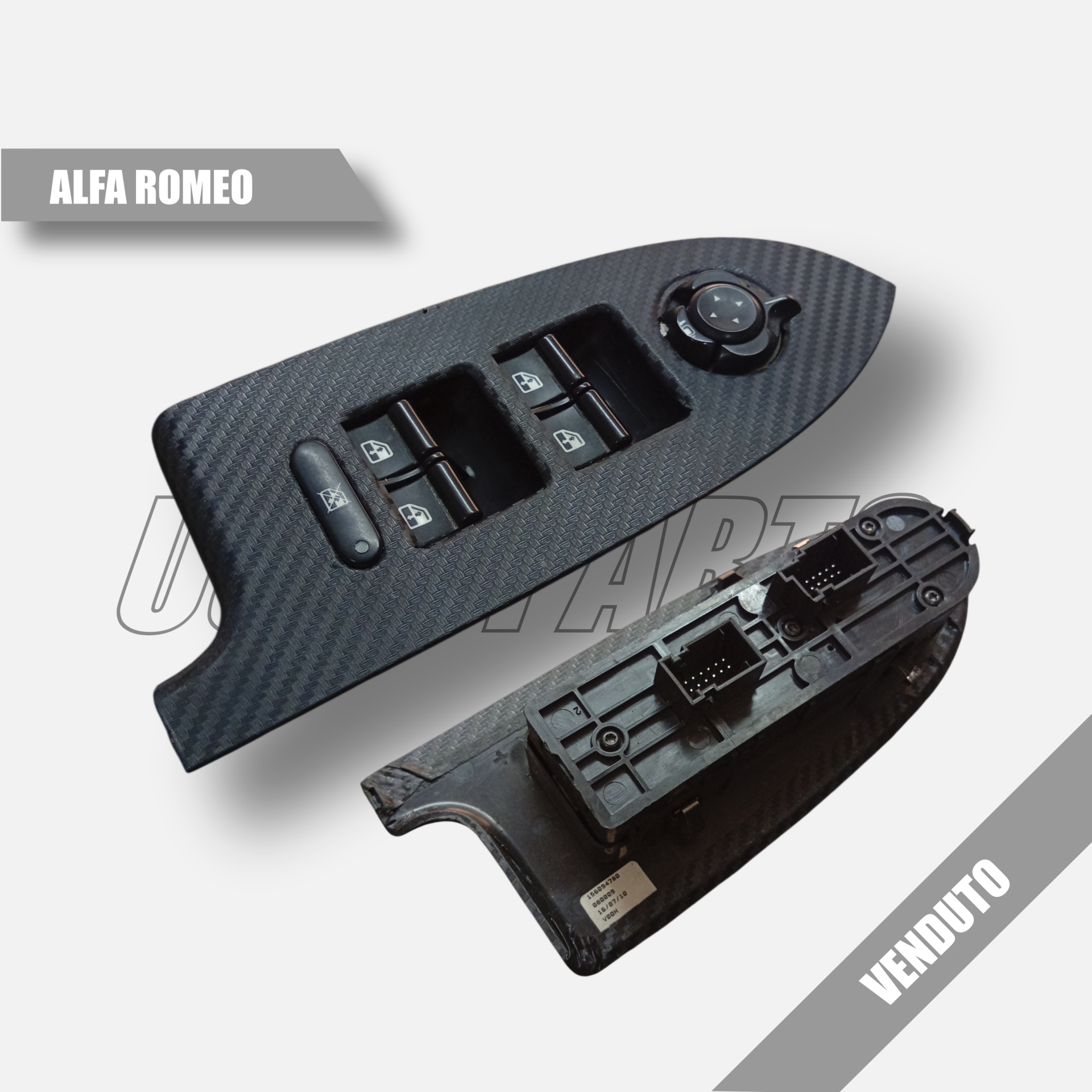 Pulsantiera Alzacristalli, Alzavetro, Ant SX Alfa Romeo Giulietta OE 156094780