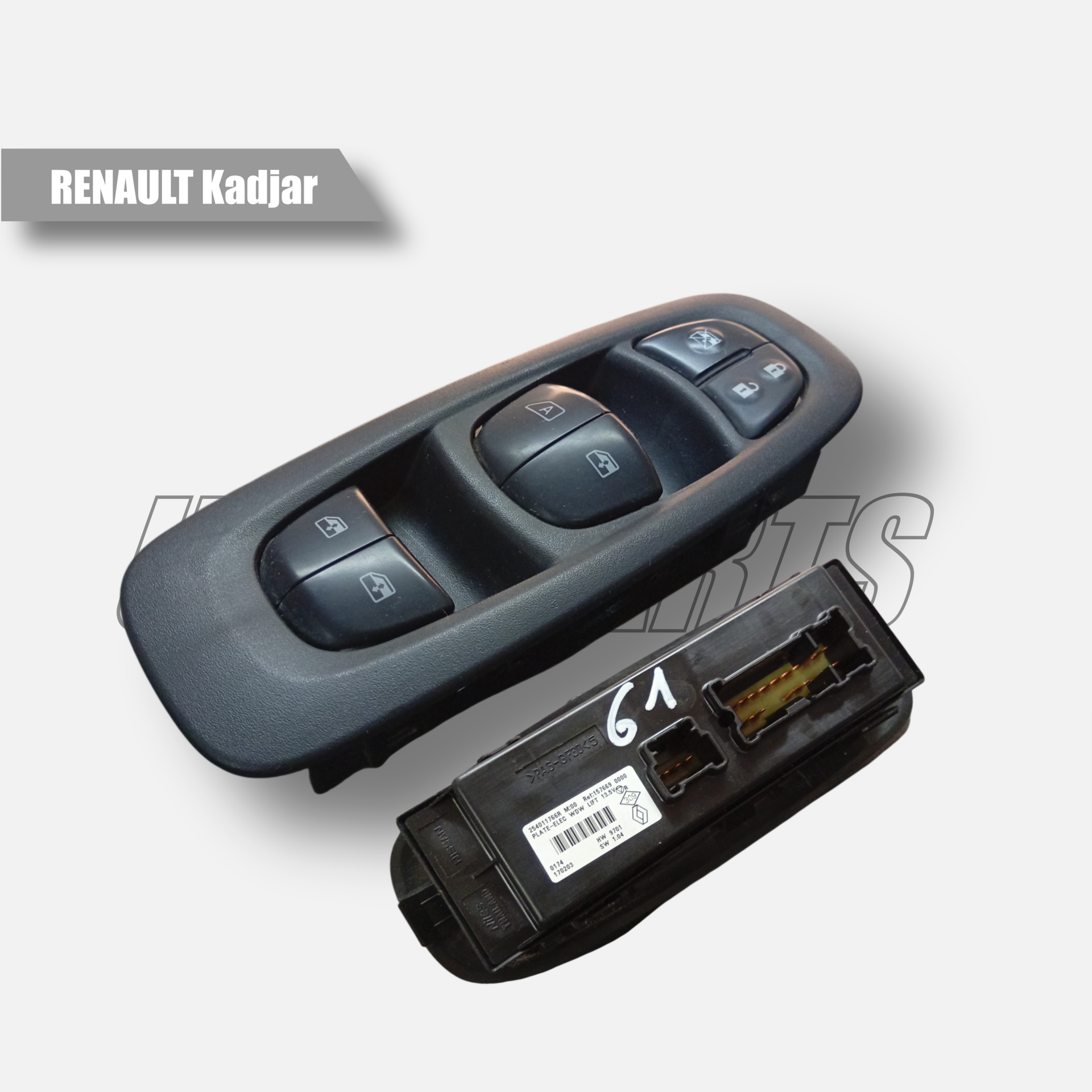 Pulsantiera Alzacristalli, Alzavetro, Ant SX Renault Kadjar OE 254011766R