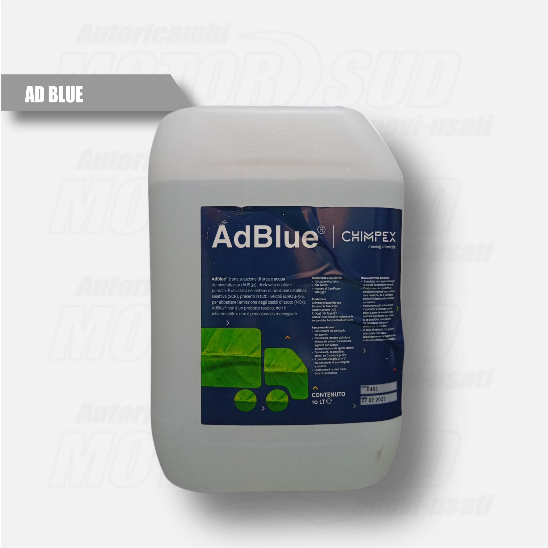 Additivo Adblue Soluzione Demineralizzata 10lt