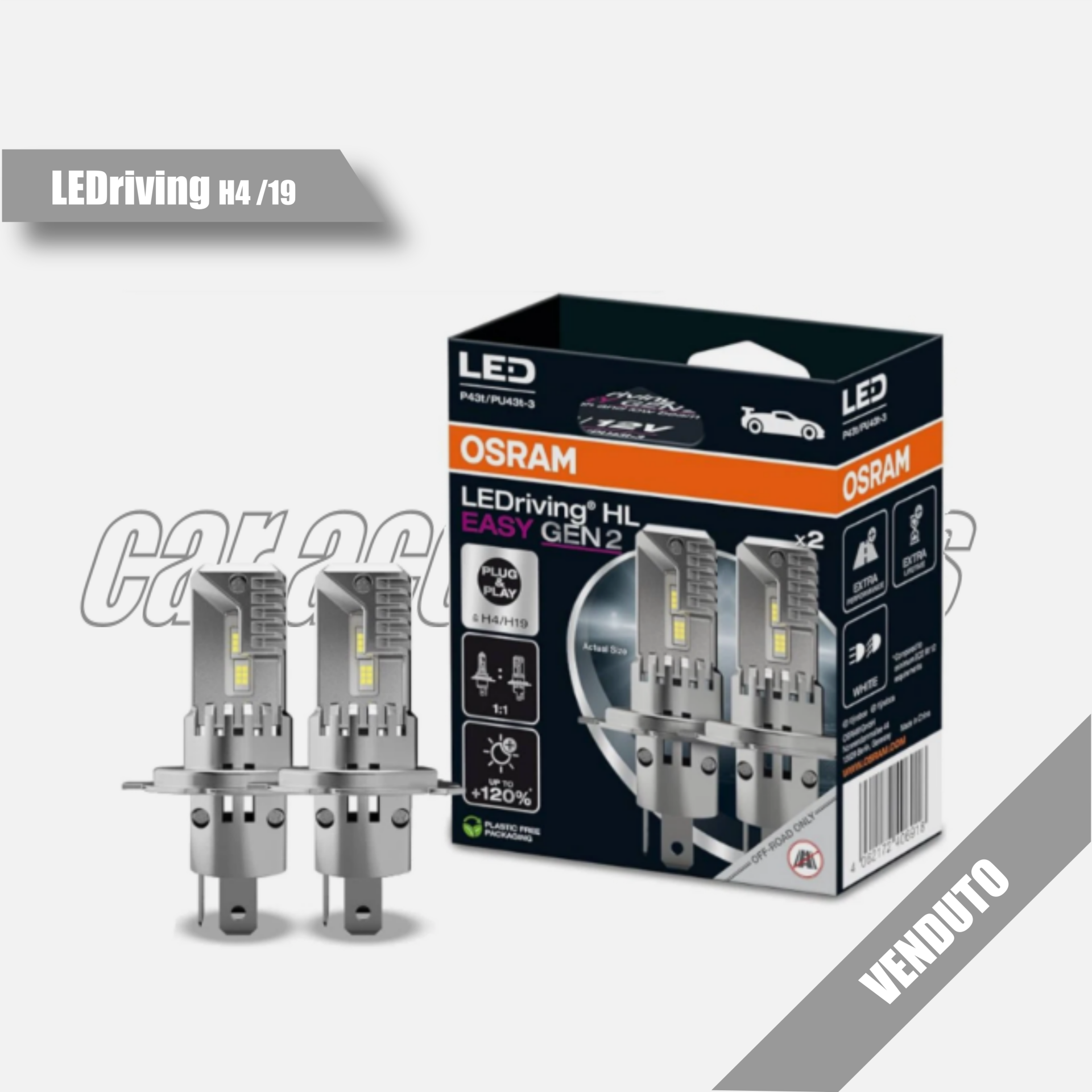 Kit 2 LEDriving HL EASY H4/H19 OSRAM