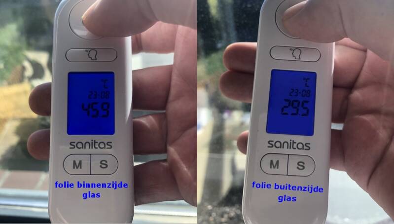 warmteverscil spiegelfolie buiten of binnen