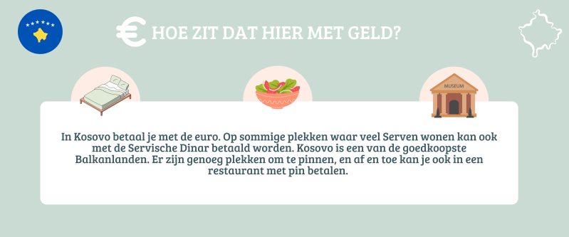 In Kosovo betaal je met de euro. Kosovo is een van de goedkoopste Balkanlanden.