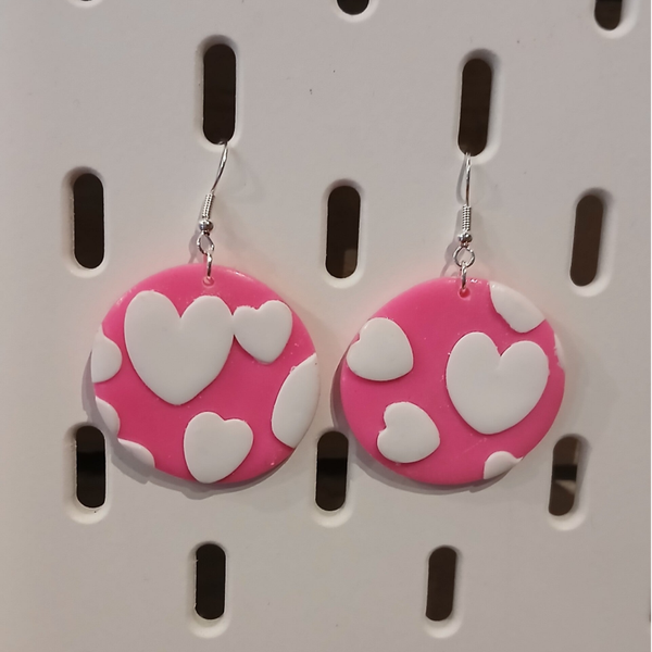 Riippuvat pyöreät korvikset pinkit YS10