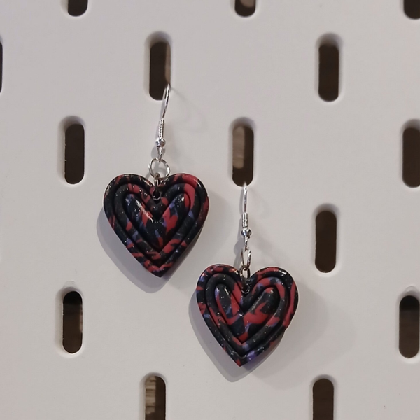 Sydänkorvikset punamusta YS01