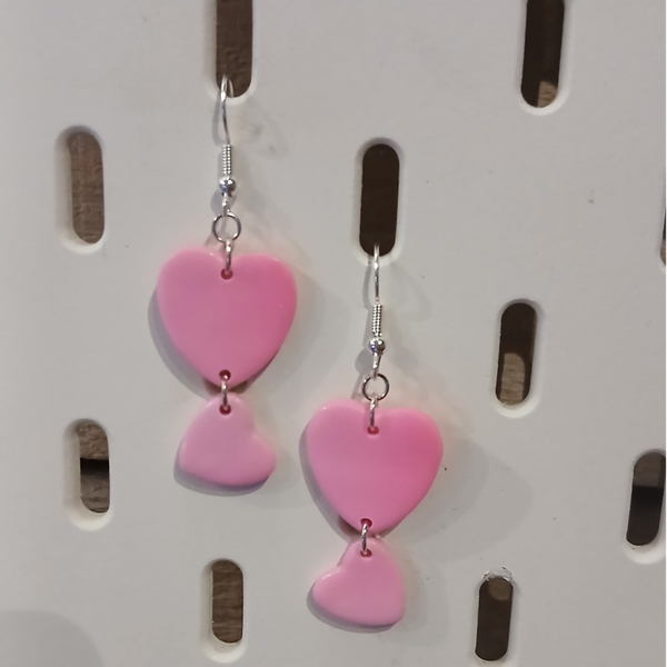 Riippuvat kaksisydäntä vaaleanpunaiset/pinkit YS07