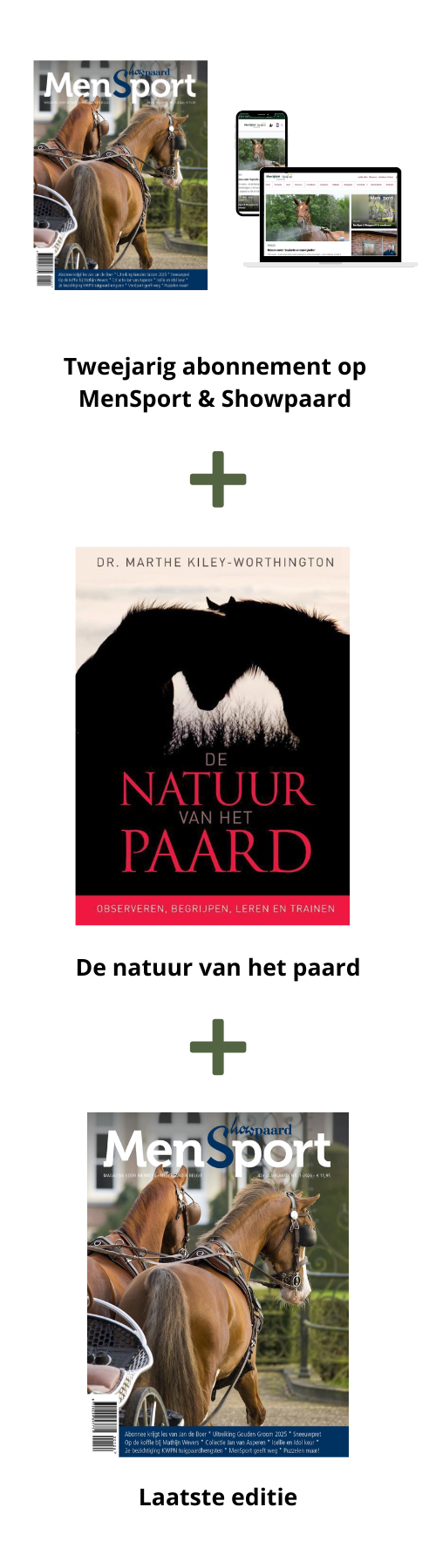 AANBIEDING – MenSport & Showpaard jaarabonnement + MenSport & Showpaard magazine + Hoefnet website + cadeautje, betalen per maand