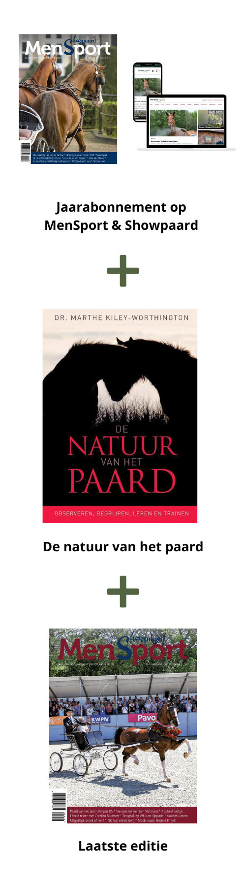 AANBIEDING – MenSport & Showpaard jaarabonnement + MenSport & Showpaard magazine + Hoefnet website + cadeautje, betalen per maand