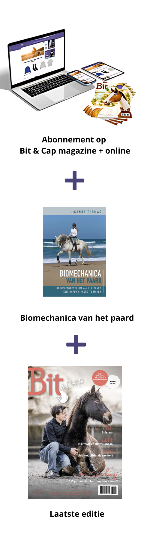 Jaarabonnement 11 x Bit & Cap compleet + gratis boek Biomechanica van het paard, nu voor maar € 9,50 per maand