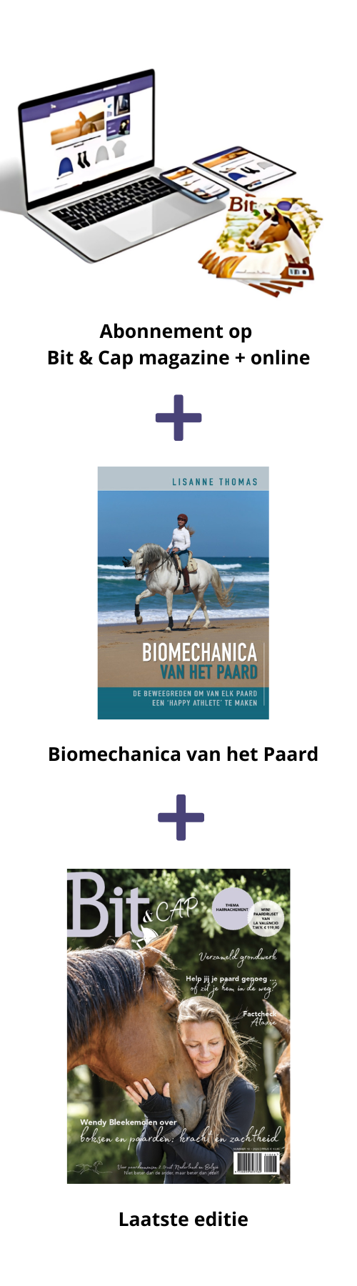 Jaarabonnement 10 x Bit & Cap compleet + gratis boek Biomechanica van het paard, nu voor maar € 9,50 per maand