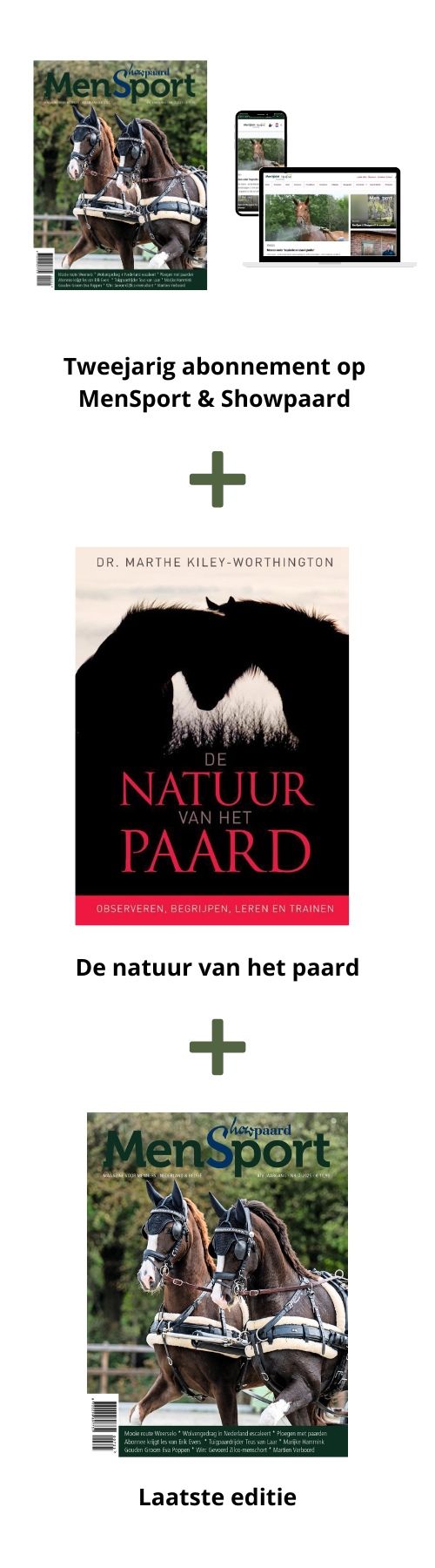 AANBIEDING – MenSport & Showpaard jaarabonnement + MenSport & Showpaard magazine + Hoefnet website + cadeautje, betalen per maand