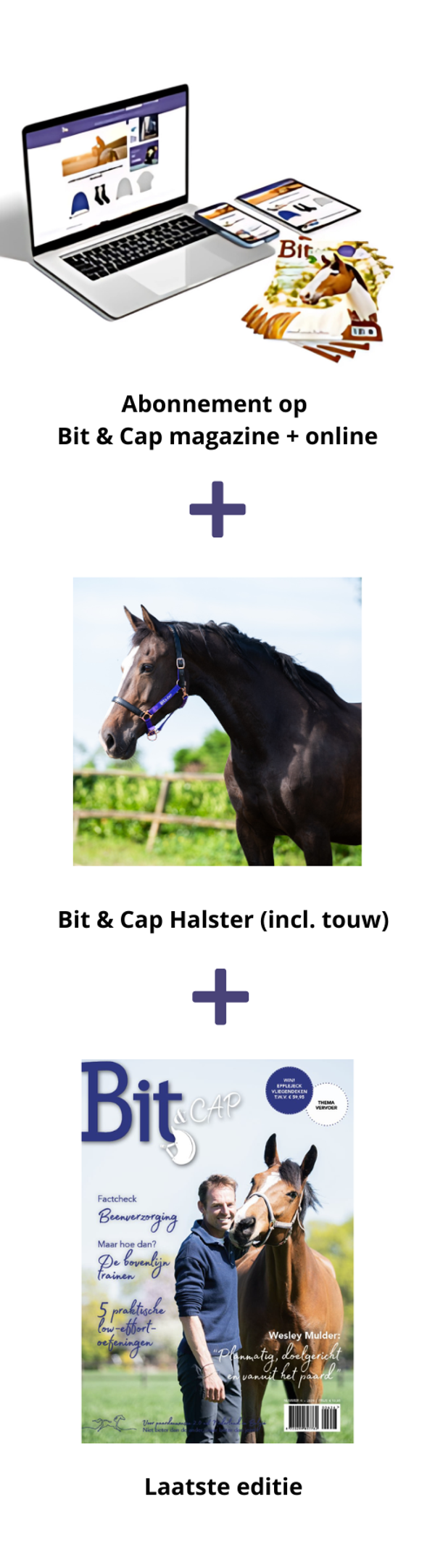 Jaarabonnement 11 x Bit & Cap compleet + gratis Bit & Cap halster, nu voor maar € 9,50 per maand