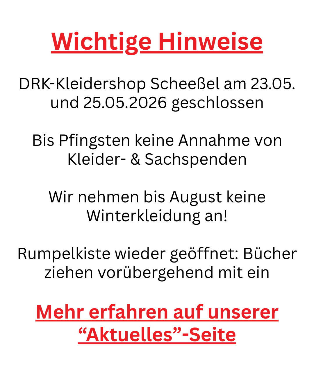 Wichtige Information