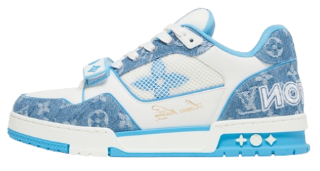 LV Trainer White & Denim Blue