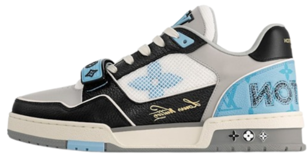 LV Trainer White Black & Light Blue