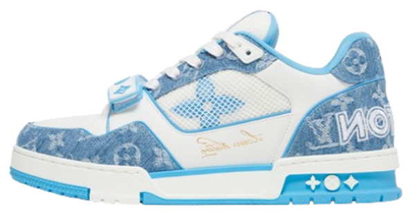 LV Trainer White & Denim Blue