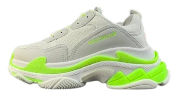Triple S White & Lime Green