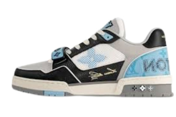 LV Trainer White Black & Light Blue