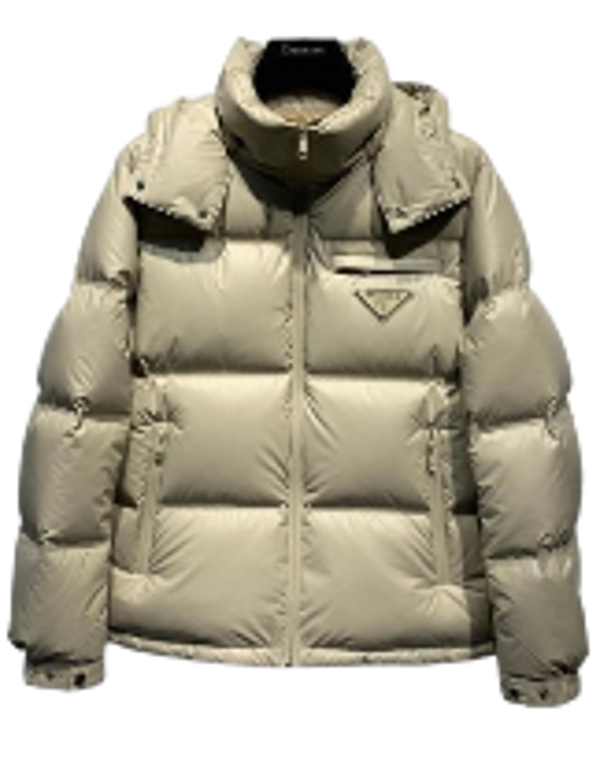 Pr4da Puffer Jacket Shiny Khaki