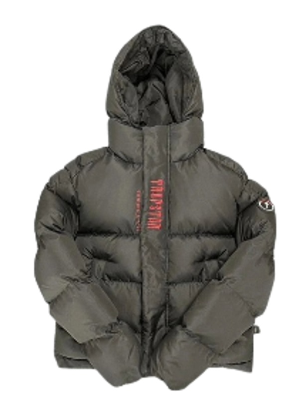 TRAPST4R Puffer Jacket Black & Red Logo