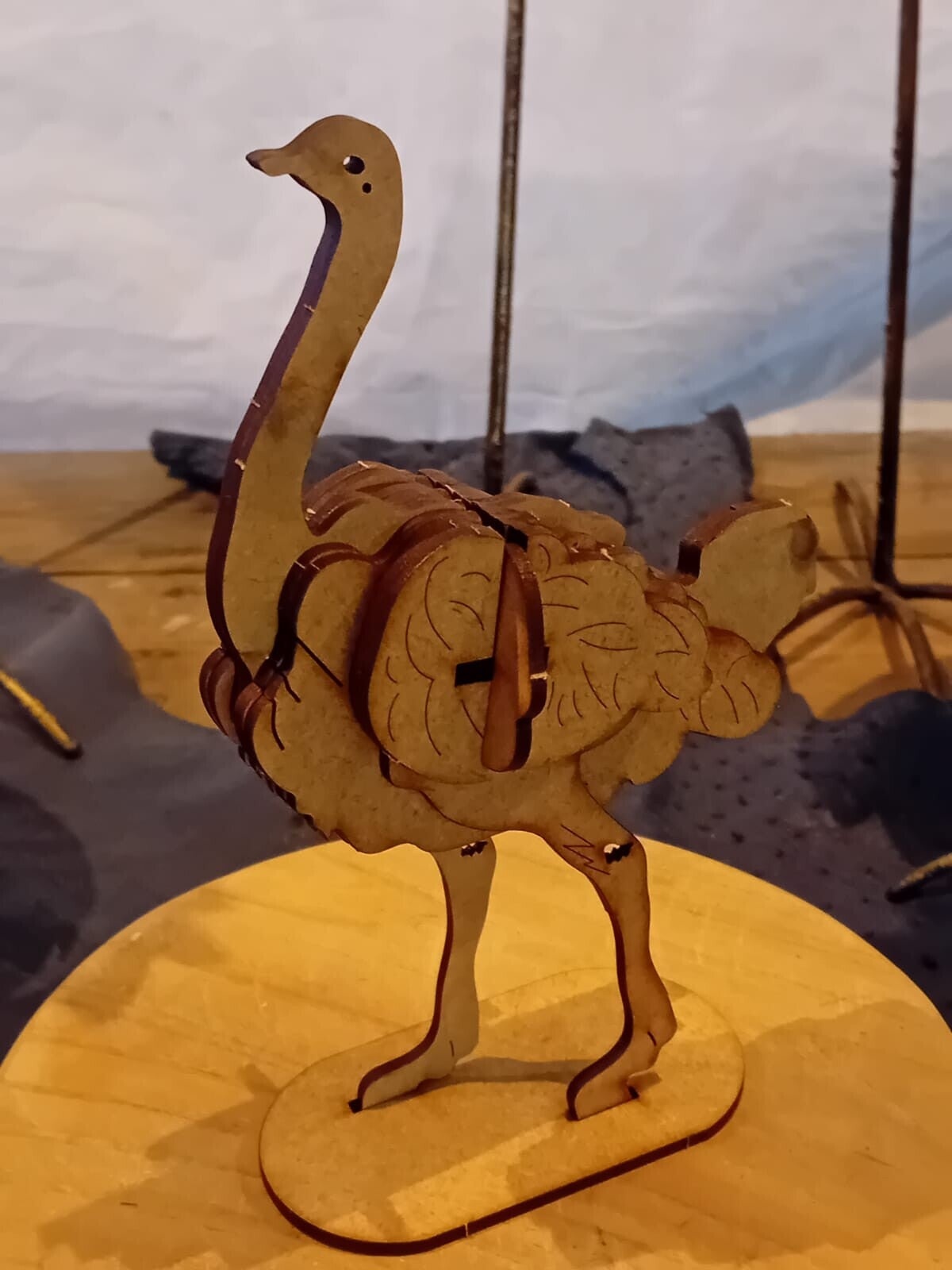 3D houten Struisvogel groot