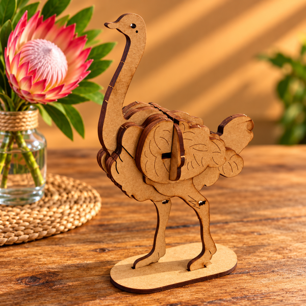3D houten Struisvogel groot