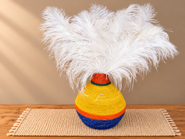 10 witte Struisvogelveren van 60 cm