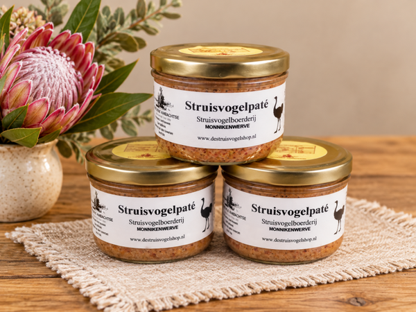 3 potjes Struisvogelpaté