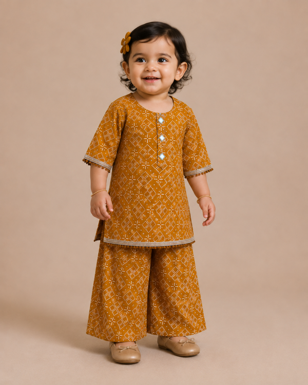 Mustard Baby Girl Shalwar Kameez Set