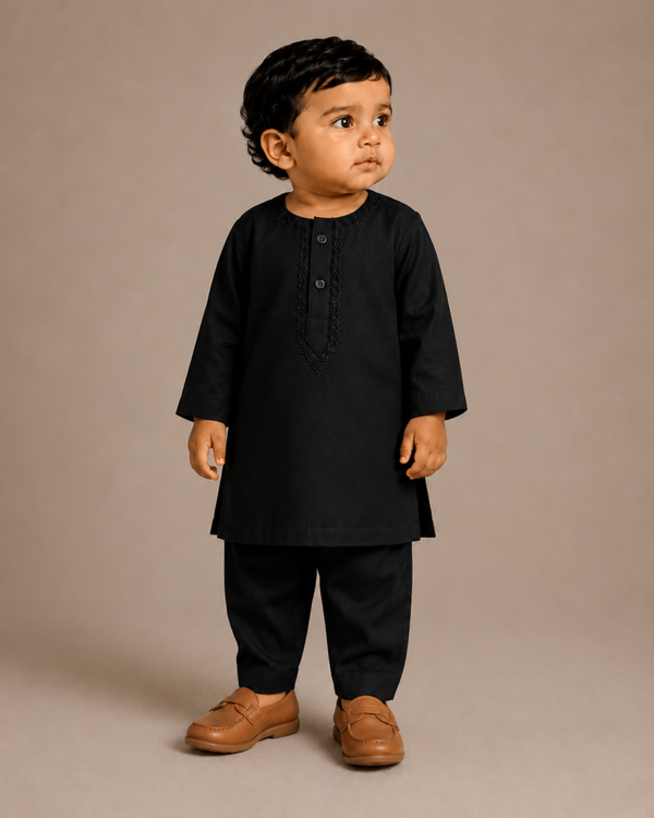 Black Baby Boy Shalwar Kameez Set
