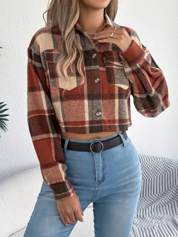 Bold & Beyond Plaid Cropped Shacket
