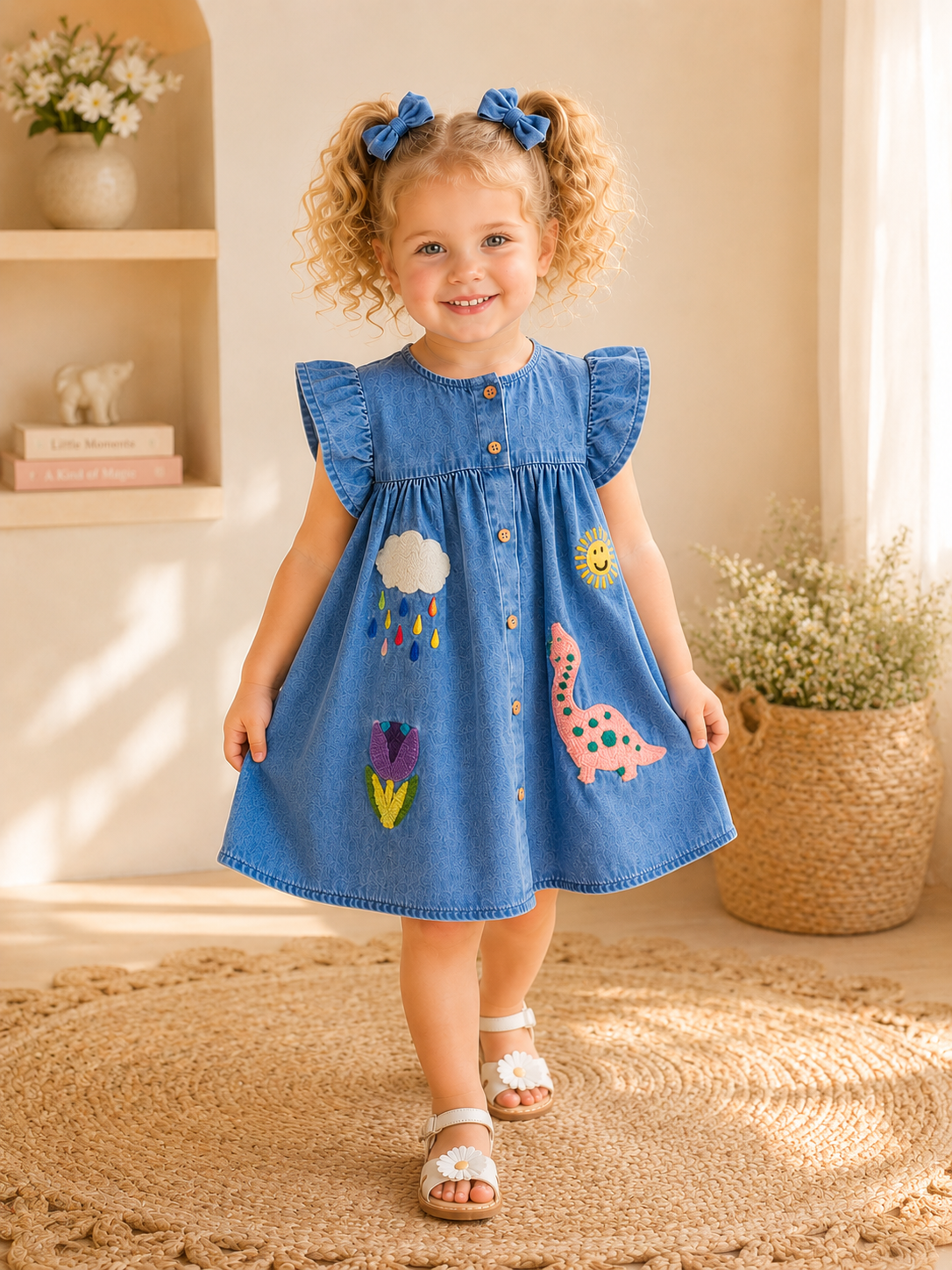Daisy Dreams™ Embroidered Denim Adventure Dress