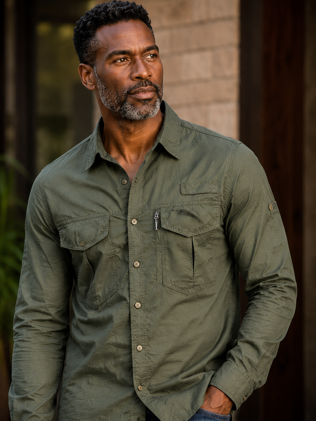 Trail Master Nylon Utility Button-Up Shirt