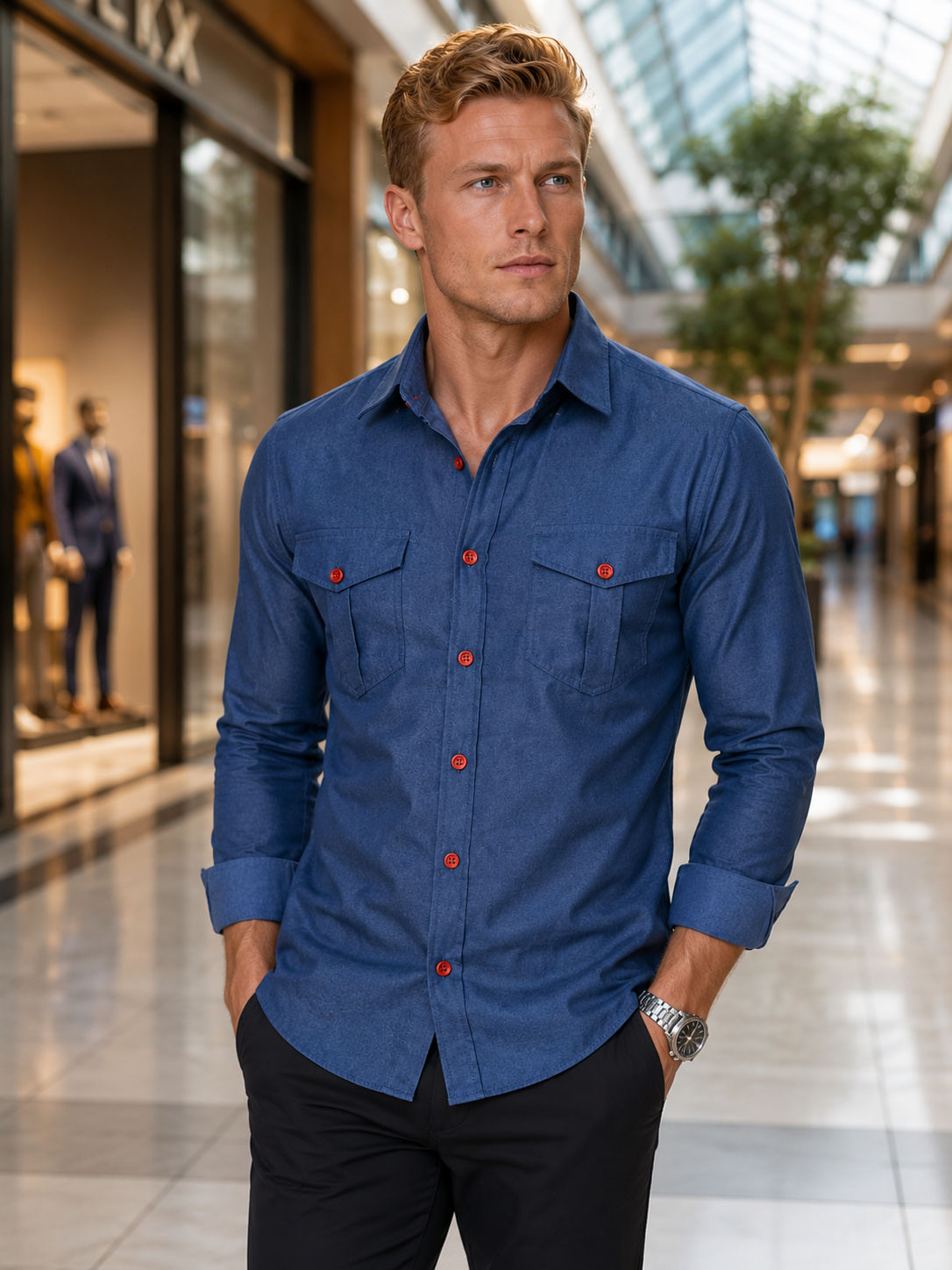 Calvins' Frontier Utility Button-Up Shirt
