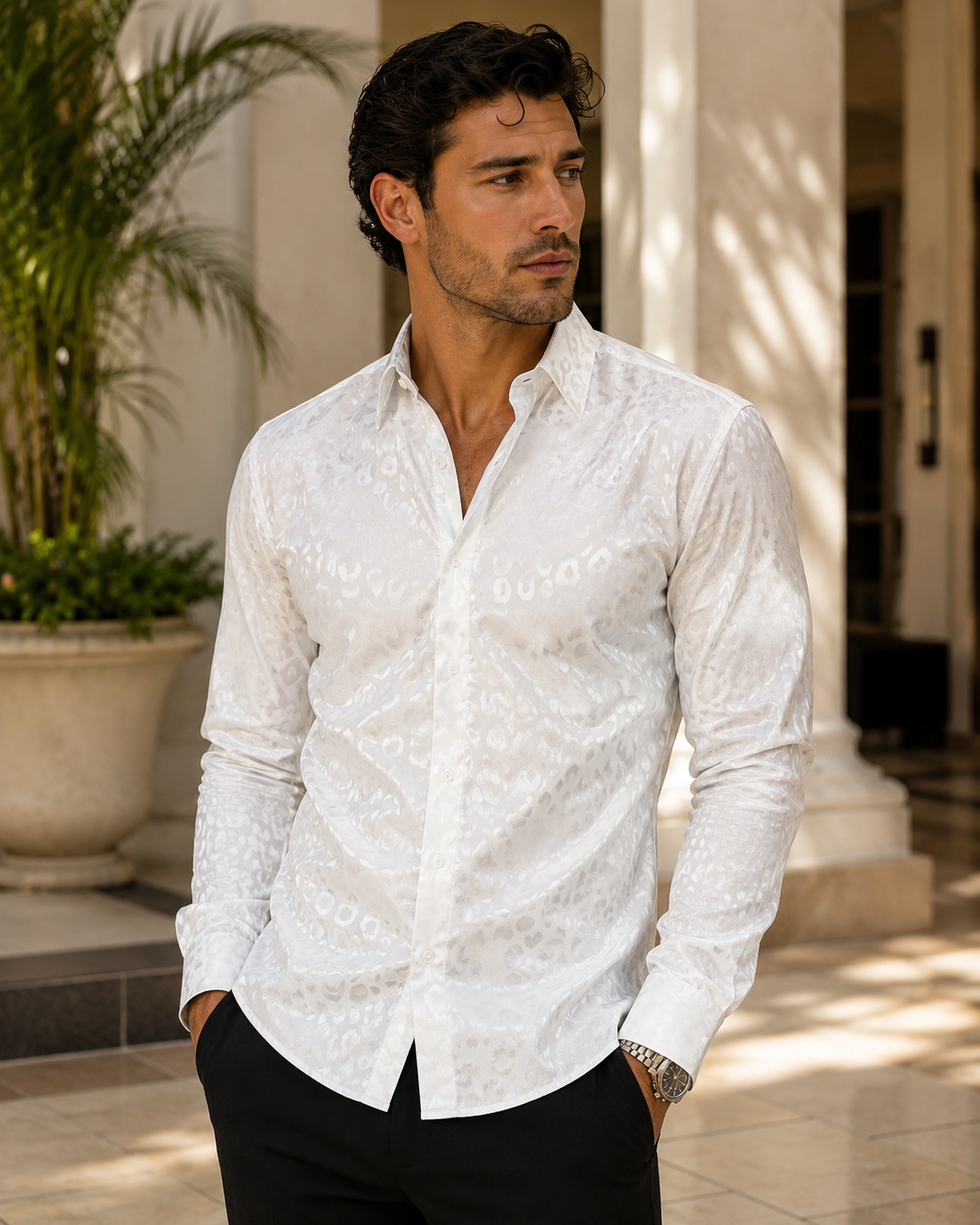 Valorith Men's Classic Button-Front Stretch