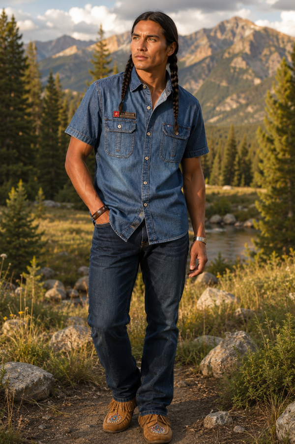 Eagle Eye Men's Heritage Denim Button-Up Shirt
